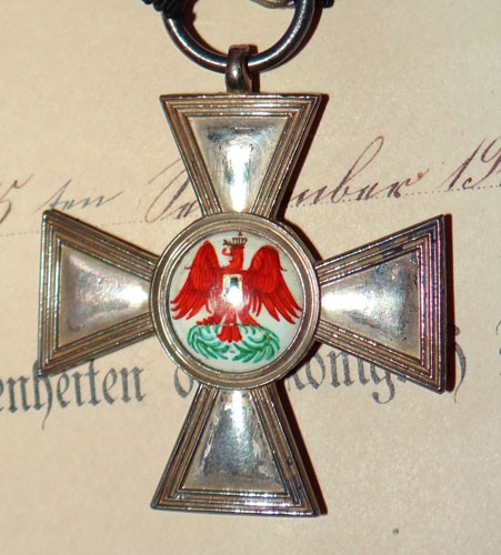 Prussian Order of the Red Eagle Fourth Class with Document