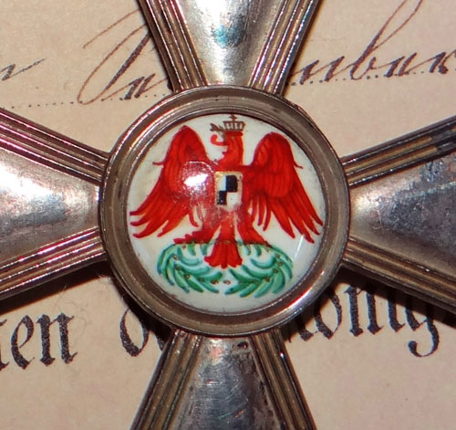 Prussian Order of the Red Eagle Fourth Class with Document