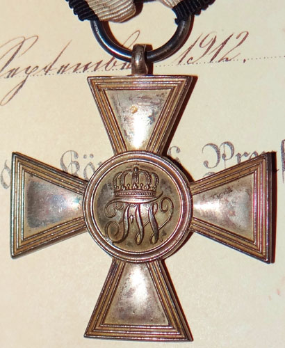 Prussian Order of the Red Eagle Fourth Class with Document