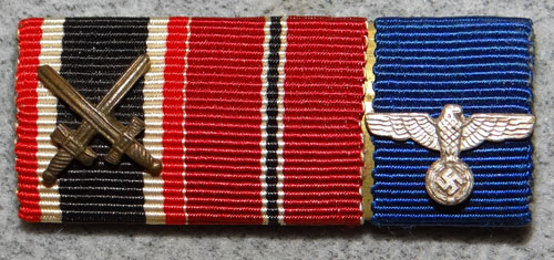 WW II Army Three Place Ribbon Bar