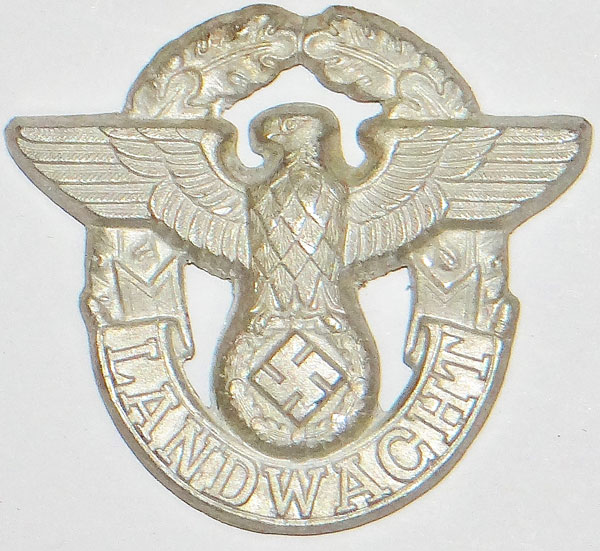 Police "Landwacht" Visor Hat Insignia Police "Landwacht" Visor Hat Insignia