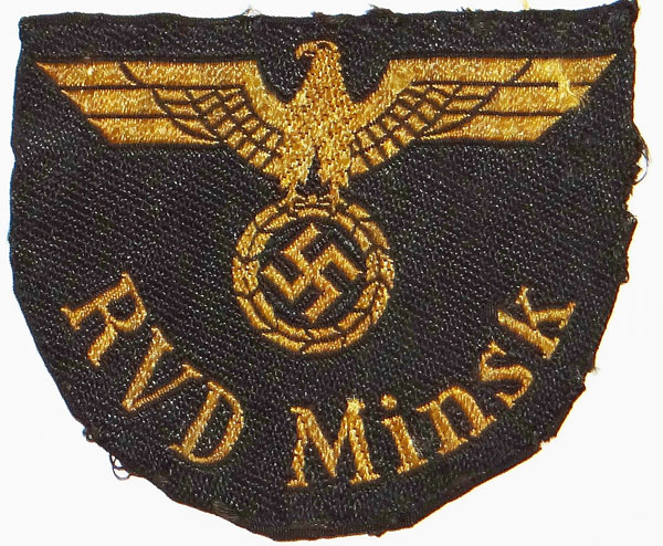 "RVD Minsk" Reichsbahn Sleeve Insignia "RVD Minsk" Reichsbahn Sleeve Insignia