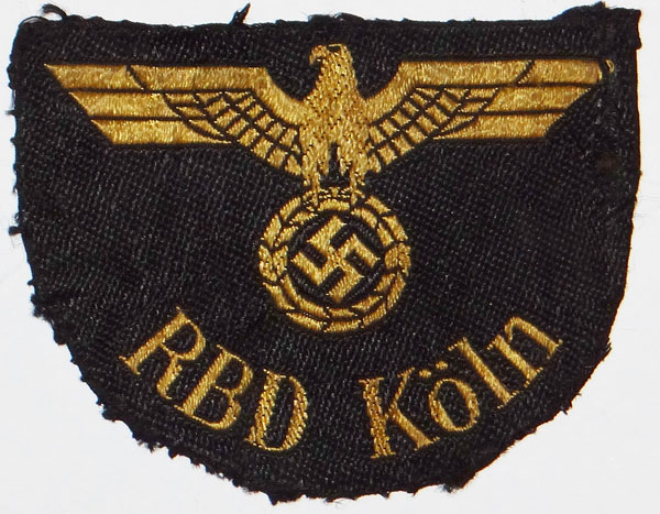 "RBD Koln" Reichsbahn Sleeve Insignia "RBD Koln" Reichsbahn Sleeve Insignia