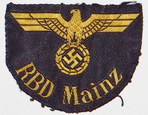 "RBD Mainz" Reichsbahn Sleeve Insignia "RBD Mainz" Reichsbahn Sleeve Insignia