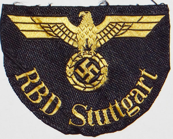 "RBD Stuttgart" Reichsbahn Sleeve Insignia "RBD Stuttgart" Reichsbahn Sleeve Insignia