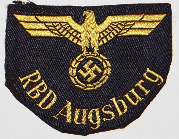 "RBD Augsburg" Reichsbahn Sleeve Insignia "RBD Augsburg" Reichsbahn Sleeve Insignia