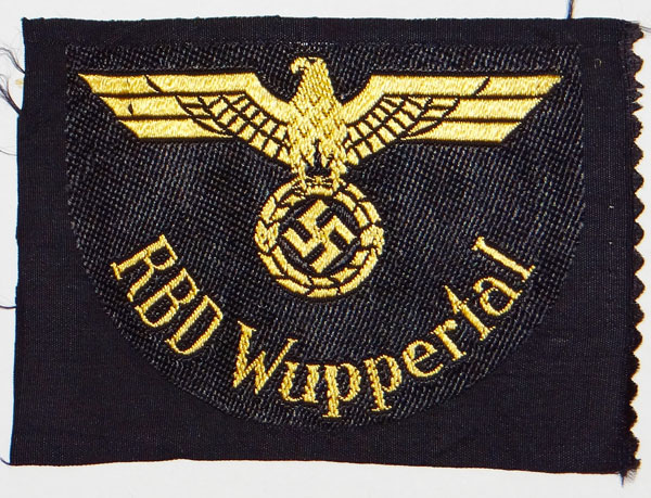 "RBD Wuppertal" Reichsbahn Sleeve Insignia "RBD Wuppertal" Reichsbahn Sleeve Insignia