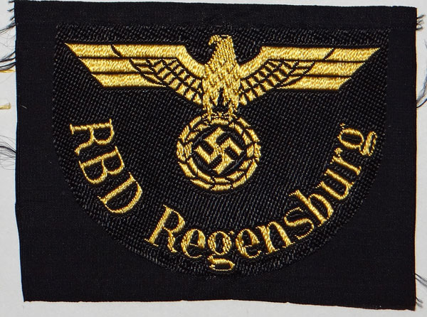 "RBD Regensburg" Reichsbahn Sleeve Insignia "RBD Regensburg" Reichsbahn Sleeve Insignia