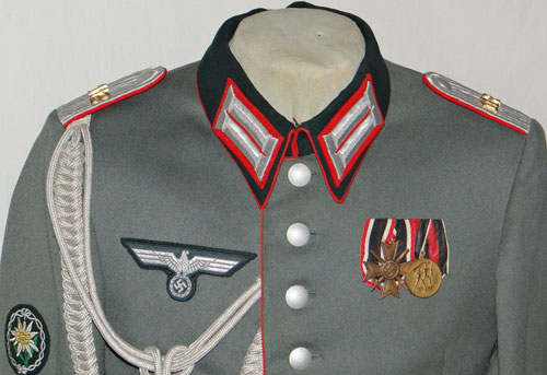 Army 112th Gebirgsjager Artillery Regt. 3rd Gebirsjager Div. Leutnant Dress Waffenrock Tunic
