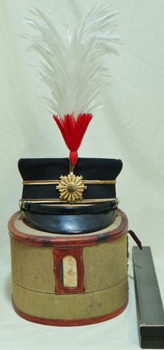 Japanese WW II Army Officers Full Dress Hat with Storage Case