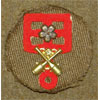 WW II Japanese Army Artillery Cloth & Metal Arm Badge