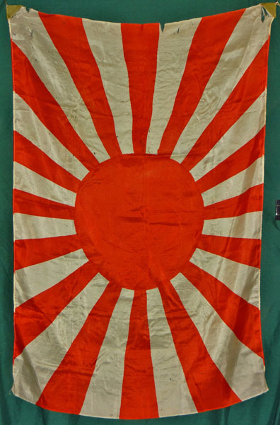 Japanese WW II Silk Rising Sun Flag Japanese WW II Silk Rising Sun Flag