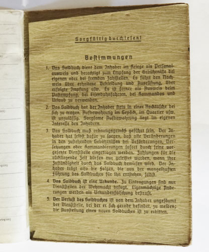 Kriegsmarine Coastal Artillery Soldbuch