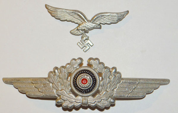 Luftwaffe NCO/EM Visor Hat Insignia SET with 2nd Pattern Eagle Luftwaffe NCO/EM Visor Hat Insignia SET with 2nd Pattern Eagle