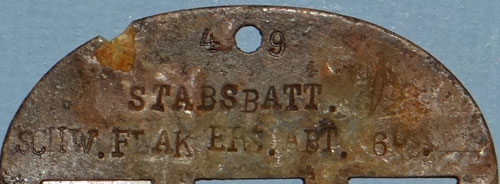 Luftwaffe Flak Troops "I.D." Disk