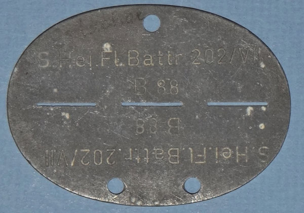 Luftwaffe Flak Troops "I.D." Disk