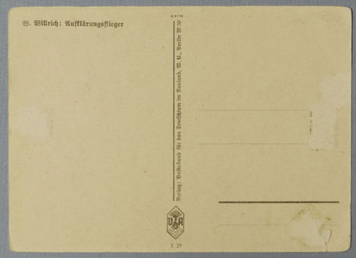 Luftwaffe "Wolfgang Willrich" Colored Postcard of Reconnaissance Pilot