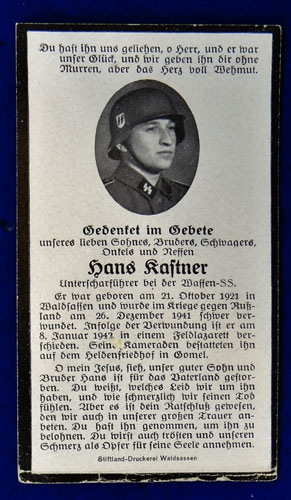 WSS Remembrance Card "Death Card"
