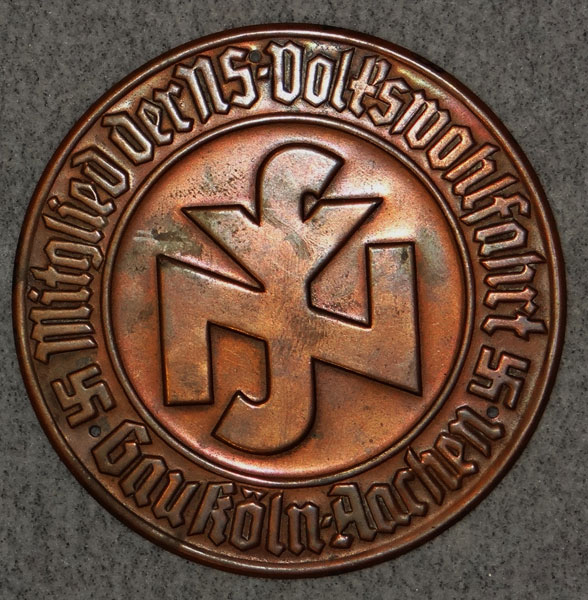 N.S. Volkswohlfahrt Gau-Koln-Aachen Door Plaque