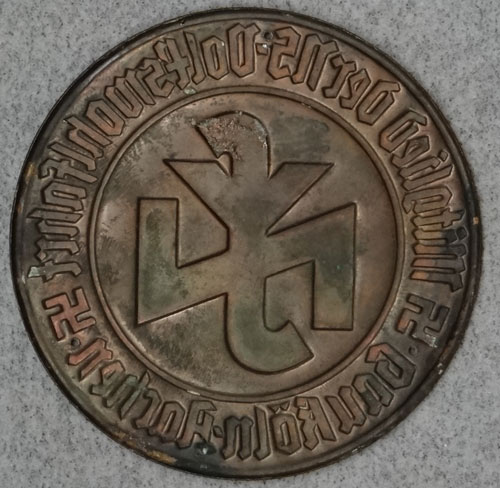 N.S. Volkswohlfahrt Gau-Koln-Aachen Door Plaque