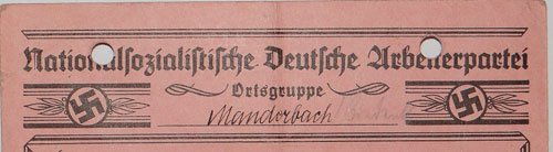 NSDAP Ortsgruppe Card