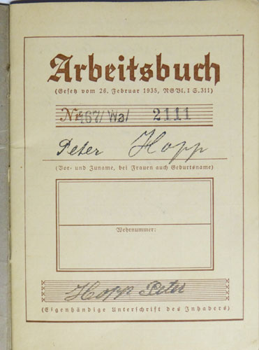 "Arbeitsbuch" Identification Document