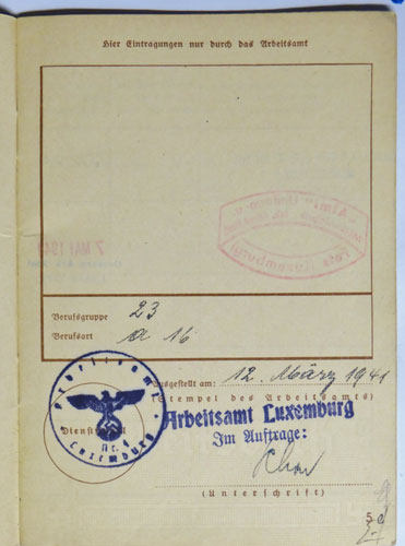 "Arbeitsbuch" Identification Document