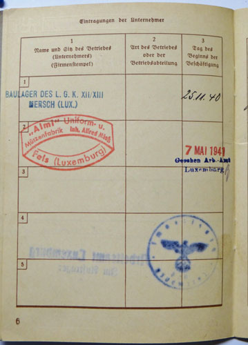 "Arbeitsbuch" Identification Document
