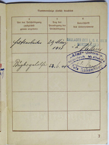 "Arbeitsbuch" Identification Document