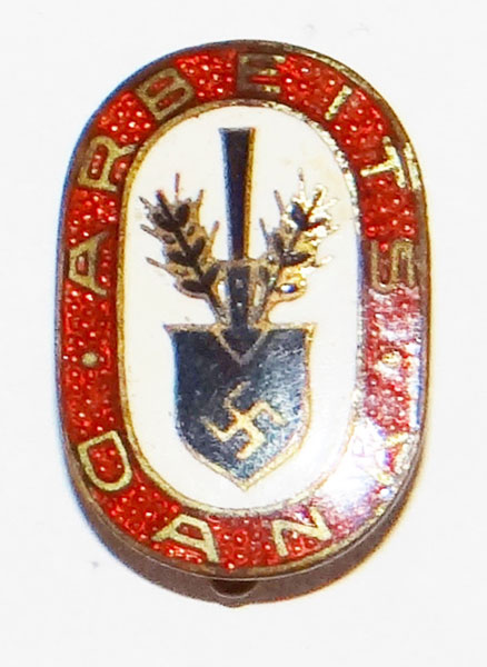 N.S.A.D. "Arbeits Dank" Enamel Membership Badge