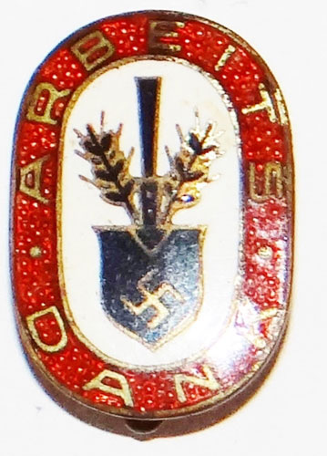 N.S.A.D. "Arbeits Dank" Enamel Membership Badge