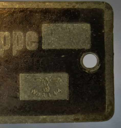 German WW II Metal Tag