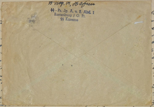 1943 Dated Letter with SS-Feldpost Ink Stamps