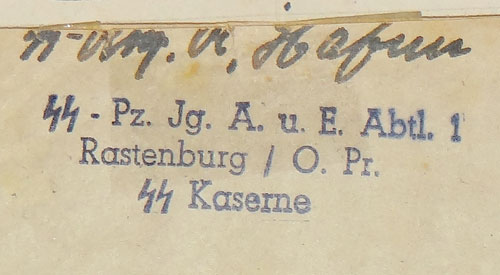 1943 Dated Letter with SS-Feldpost Ink Stamps