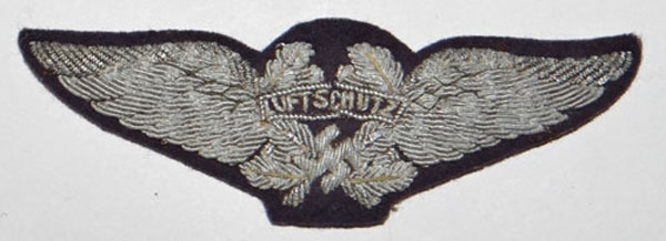 SHD / Luftschutz Officers Bullion Visor Hat / Breast Insignia SHD / Luftschutz Officers Bullion Visor Hat / Breast Insignia