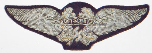 SHD / Luftschutz Officers Bullion Visor Hat / Breast Insignia