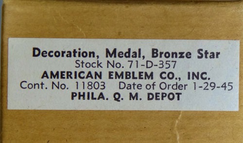 Boxed WW II "Bronze Star" Medals