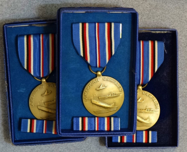 Boxed WW II "American Campaign" Medals