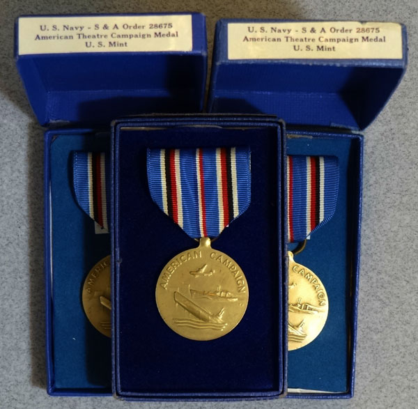 U.S. Navy Boxed WW II "American Campaign" Medals