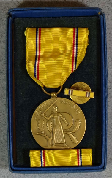 Boxed WW II "American Defense" Medal