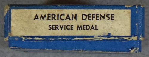 Boxed WW II "American Defense" Medal