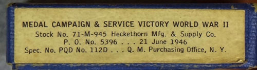 Boxed WW II "Victory" Medal