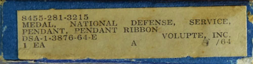 Vietnam Period Boxed "National Defense" Medal