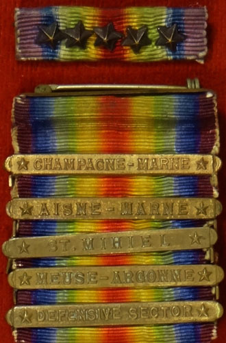 WW I "Victory" Medal with Five Bars with Ribbon Bar