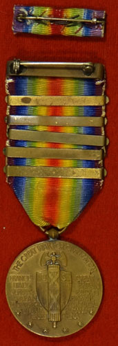 WW I "Victory" Medal with Five Bars with Ribbon Bar