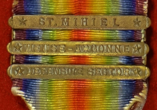 WW I "Victory" Medal with Three Bars & Ribbon Bar