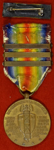 WW I "Victory" Medal with Three Bars & Ribbon Bar