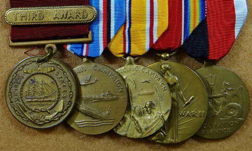 WW II U.S. Navy Dress Medal Bar with Five Awards