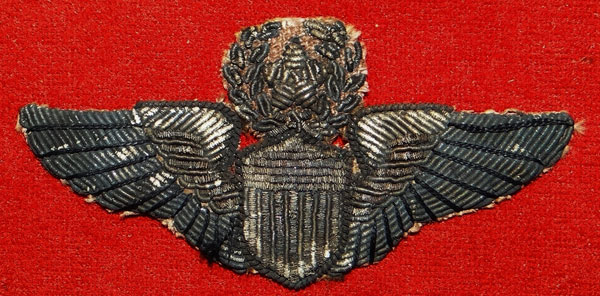 WW II Bullion Wire 3 inch "Command Pilot" Wing