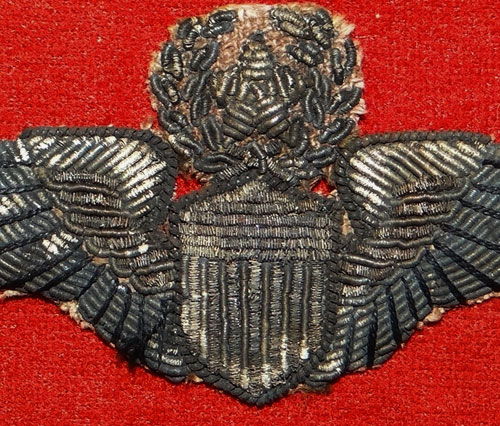 WW II Bullion Wire 3 inch "Command Pilot" Wing